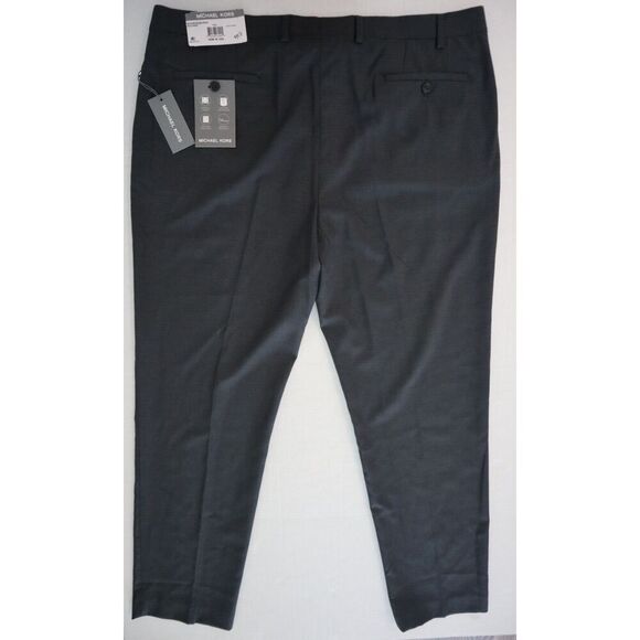 Michael Kors Men's Sz 40W x 32L Gray Solid Classic-Fit Stretch Dress Pants - Picture 2 of 9